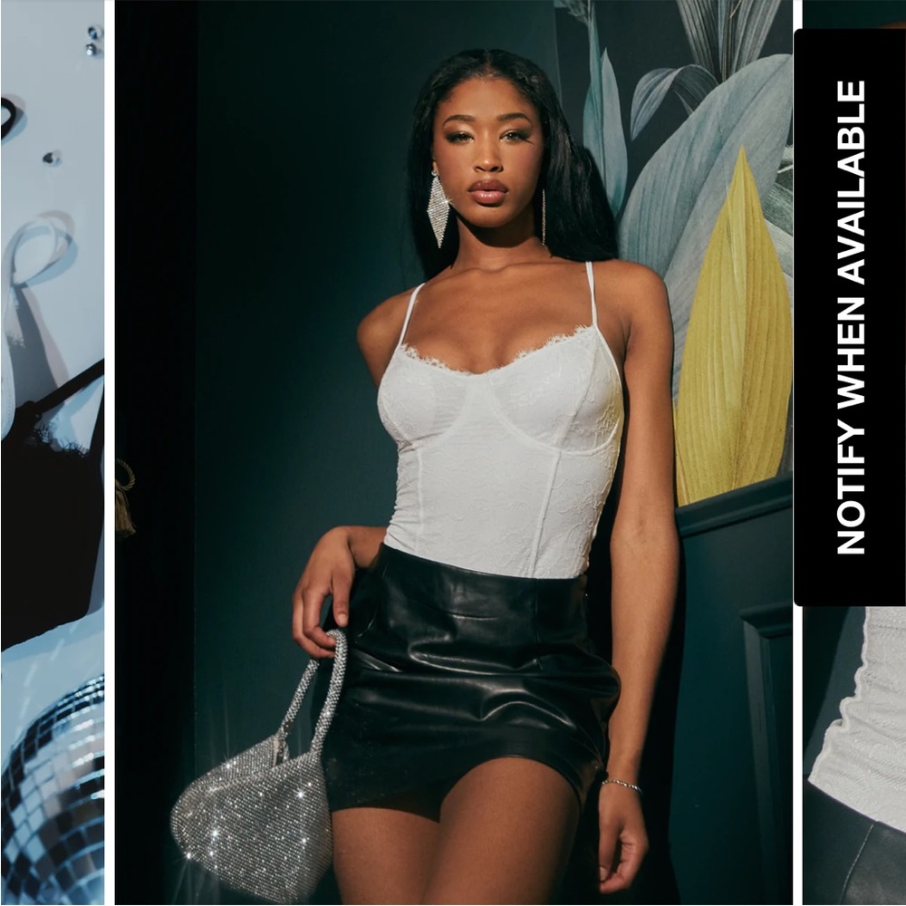 White lace Klassy network bodysuit